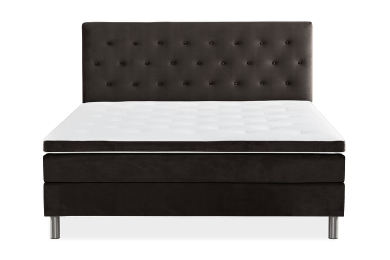 Komplett Sängpaket Rebeca 160x200 cm Knapp Gavel - M�örkgrå|Sammet - Möbler - Säng - Kontinentalsäng