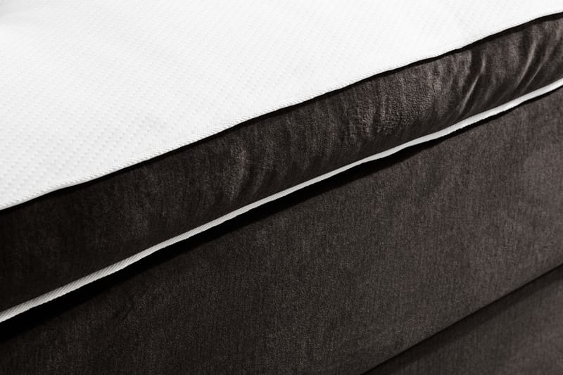 Komplett Sängpaket Rebeca 160x200 cm Rutig Gavel - Mörkgrå|Sammet - Kontinentalsäng - Dubbelsäng - Komplett sängpaket