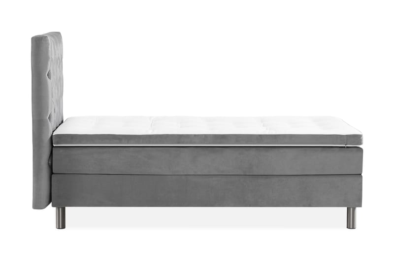 Komplett Sängpaket Rebeca 90x200 cm Djuphäftad Gavel - Ljusgrå|Sammet - Möbler - Säng - Kontinentalsäng
