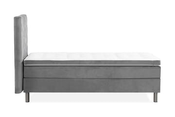 Komplett Sängpaket Rebeca 90x200 cm Rutig Gavel - Ljusgrå|Sammet - Möbler - Säng - Kontinentalsäng
