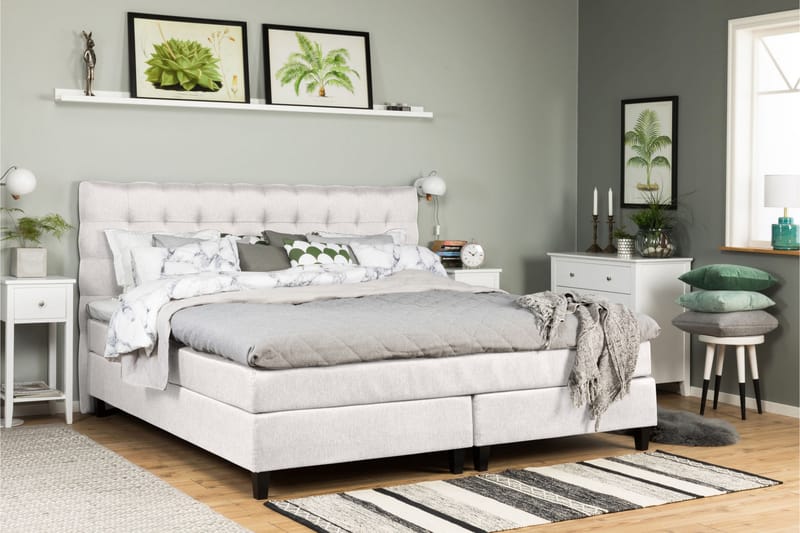 Komplett Sängpaket Relax Basic 210x210 Fast/Fast Elastiskt S - Beige - Möbler - Säng - Kontinentalsäng