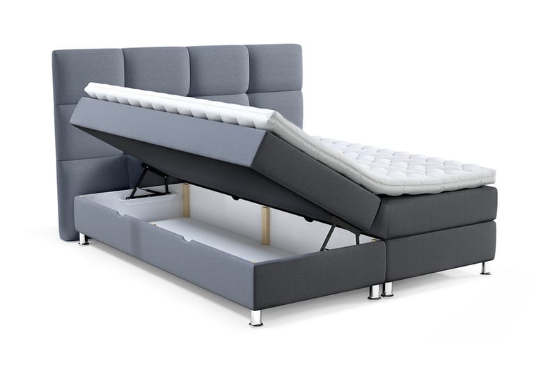 Komplett Sängpaket Riells 140x200 cm - Blå - Kontinentalsäng - Dubbelsäng - Komplett sängpaket