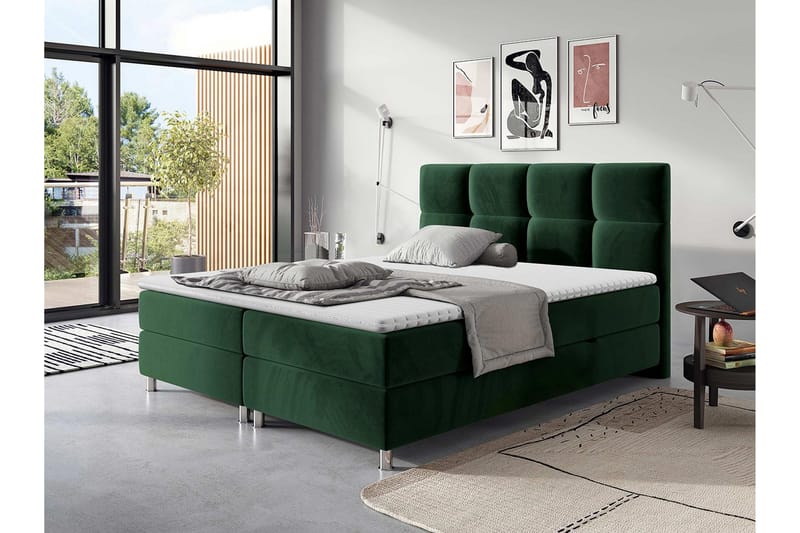 Komplett Sängpaket Riells 140x200 cm - Grön - Möbler - Säng - Kontinentalsäng