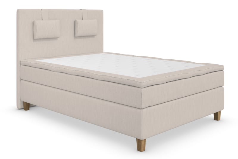 Komplett Sängpaket Roma Lyx 120 cm Beige/Ekben - Kontinentalsäng - Kontinentalsäng - Komplett sängpaket