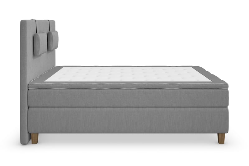 Komplett Sängpaket Roma Lyx 120 cm Ljusgrå/Ekben - Kontinentalsäng - Kontinentalsäng - Komplett sängpaket
