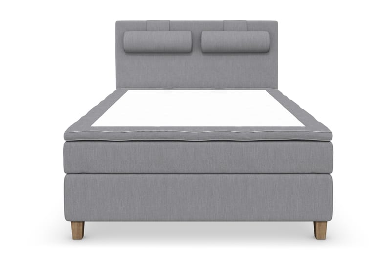 Komplett Sängpaket Roma Lyx 120 cm Ljusgrå/Ekben - Kontinentalsäng - Kontinentalsäng - Komplett sängpaket