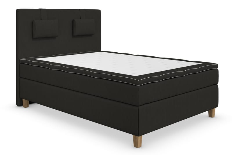 Komplett Sängpaket Roma Lyx 120 cm Svart/Ekben - Kontinentalsäng - Kontinentalsäng - Komplett sängpaket