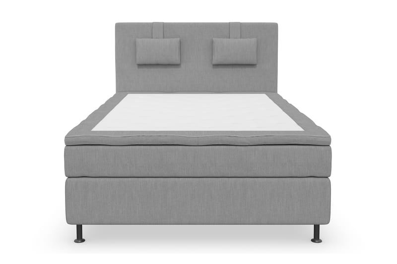 Komplett Sängpaket Roma Lyx 120 Ljusgrå/Silver Ben - Kontinentalsäng - Kontinentalsäng - Komplett sängpaket