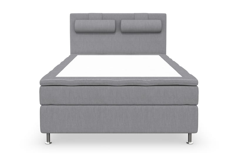 Komplett Sängpaket Roma Lyx 120 Ljusgrå/Silver Ben - Kontinentalsäng - Komplett sängpaket - Kontinentalsäng