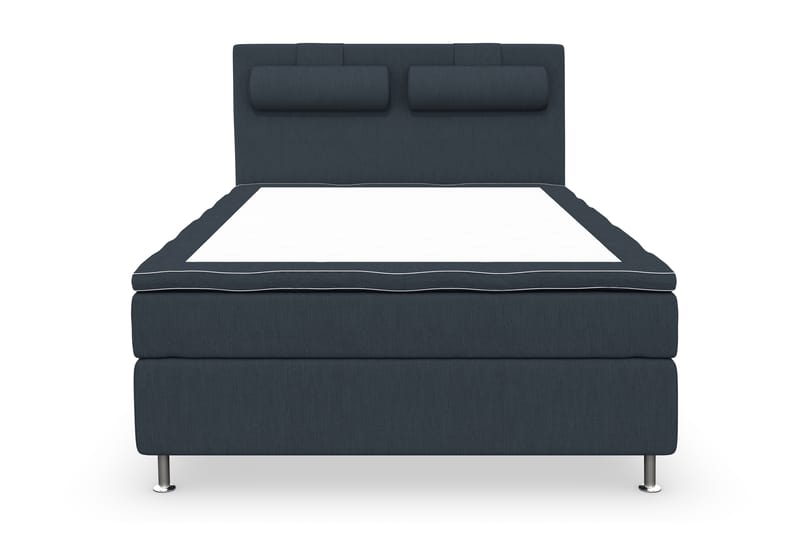 Komplett Sängpaket Roma Lyx 120 Mörkblå/Silver Ben - Kontinentalsäng - Kontinentalsäng - Komplett sängpaket