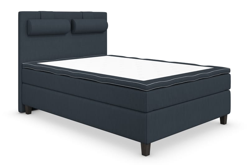 Komplett Sängpaket Roma Lyx 120 Mörkblå/Svarta Ben - Kontinentalsäng - Kontinentalsäng - Komplett sängpaket
