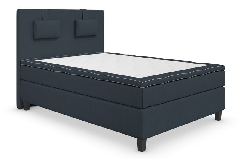 Komplett Sängpaket Roma Lyx 120 Mörkblå/Svarta Ben - Kontinentalsäng - Kontinentalsäng - Komplett sängpaket