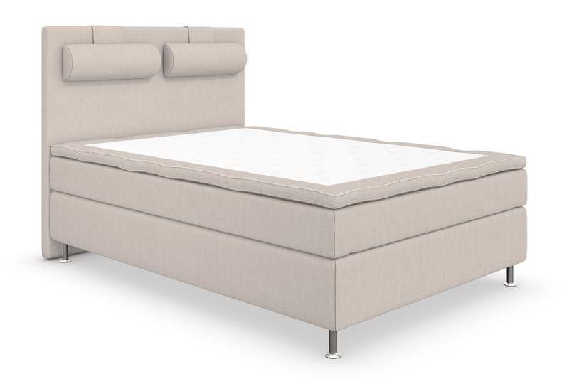 Komplett Sängpaket Roma Lyx 140 Beige/Silver Ben - Kontinentalsäng - Kontinentalsäng - Komplett sängpaket