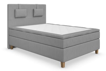 Komplett Sängpaket Roma Lyx 140 cm Ljusgrå/Ekben - Kontinentalsäng - Möbler - Säng - Kontinentalsäng