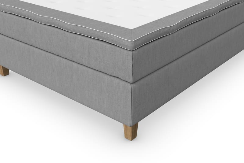 Komplett Sängpaket Roma Lyx 140 cm Ljusgrå/Ekben - Kontinentalsäng - Möbler - Säng - Kontinentalsäng