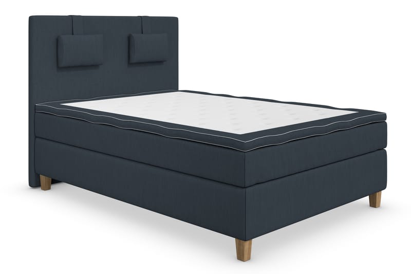 Komplett Sängpaket Roma Lyx 140 cm Mörkblå/Ekben - Kontinentalsäng - Möbler - Säng - Kontinentalsäng