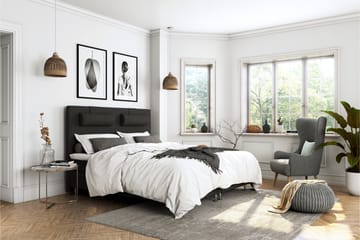 Komplett Sängpaket Roma Lyx 140 cm Svart/Ekben - Kontinentalsäng - Möbler - Säng - Kontinentalsäng