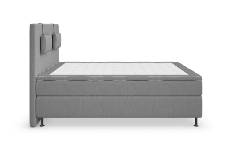 Komplett Sängpaket Roma Lyx 140 Ljusgrå/Silver Ben - Kontinentalsäng - Kontinentalsäng - Komplett sängpaket