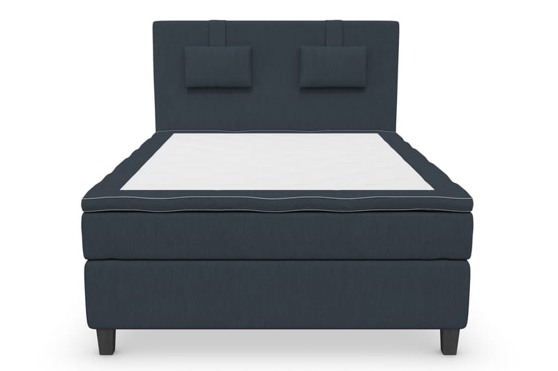 Komplett Sängpaket Roma Lyx 140 Mörkblå/Svarta Ben - Kontinentalsäng - Kontinentalsäng - Komplett sängpaket