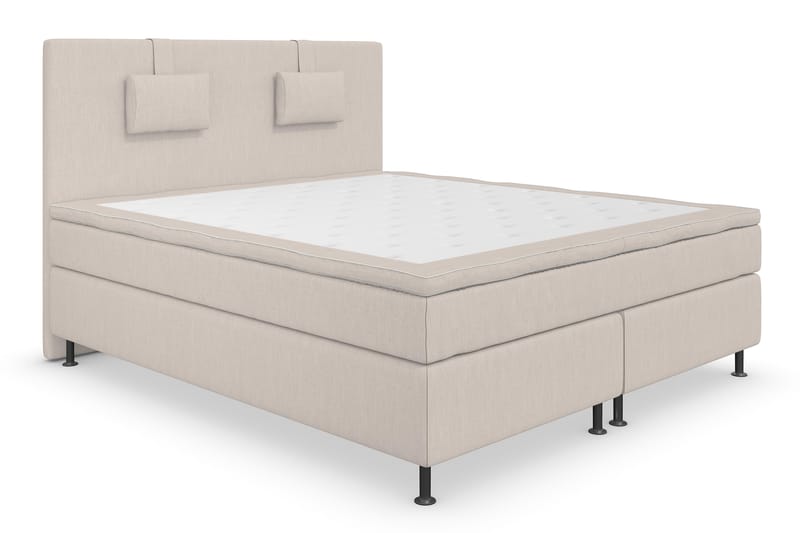 Komplett Sängpaket Roma Lyx 160 Beige/Silver Ben - Kontinentalsäng - Möbler - Säng - Kontinentalsäng