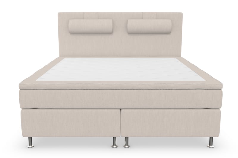 Komplett Sängpaket Roma Lyx 160 Beige/Silver Ben - Kontinentalsäng - Kontinentalsäng - Dubbelsäng - Komplett sängpaket