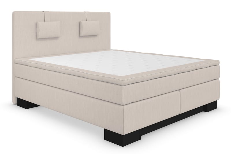 Komplett Sängpaket Roma Lyx 160 Beige/Svart Sockel - Kontinentalsäng - Kontinentalsäng - Dubbelsäng - Komplett sängpaket