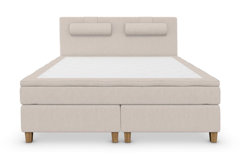 Komplett Sängpaket Roma Lyx 160 cm Beige/Ekben - Kontinentalsäng - Kontinentalsäng - Dubbelsäng - Komplett sängpaket