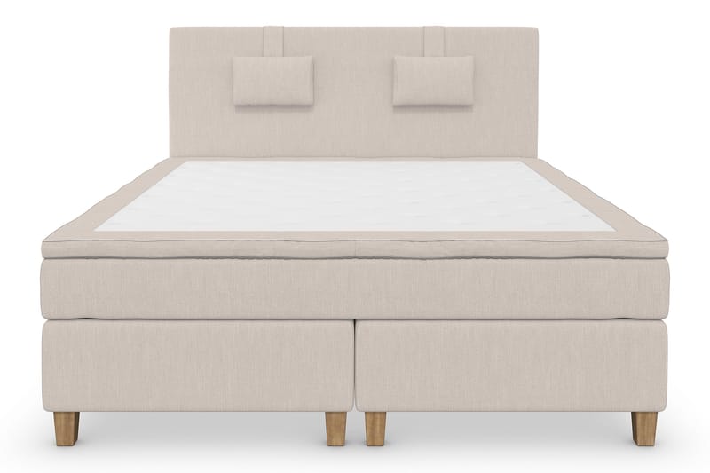 Komplett Sängpaket Roma Lyx 160 cm Beige/Ekben - Kontinentalsäng - Kontinentalsäng - Dubbelsäng - Komplett sängpaket