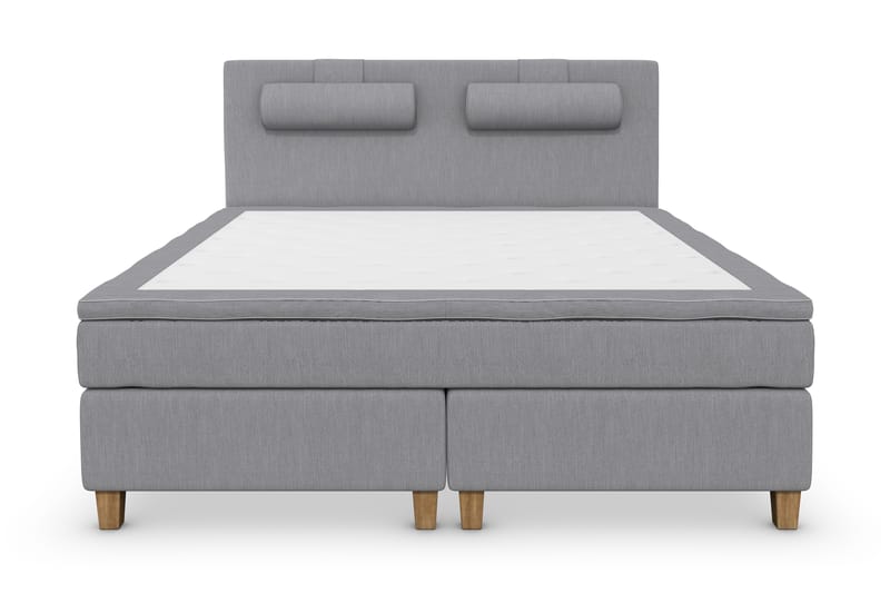 Komplett Sängpaket Roma Lyx 160 cm Ljusgrå/Ekben - Kontinentalsäng - Möbler - Säng - Kontinentalsäng