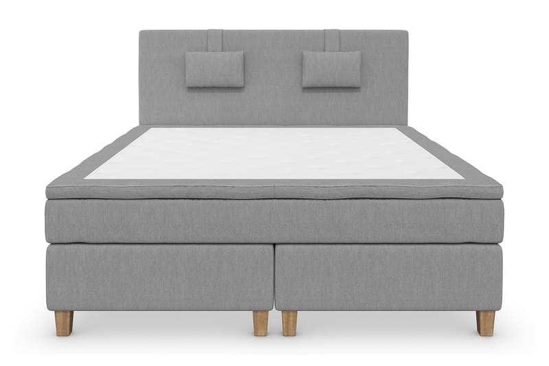 Komplett Sängpaket Roma Lyx 160 cm Ljusgrå/Ekben - Kontinentalsäng - Möbler - Säng - Kontinentalsäng