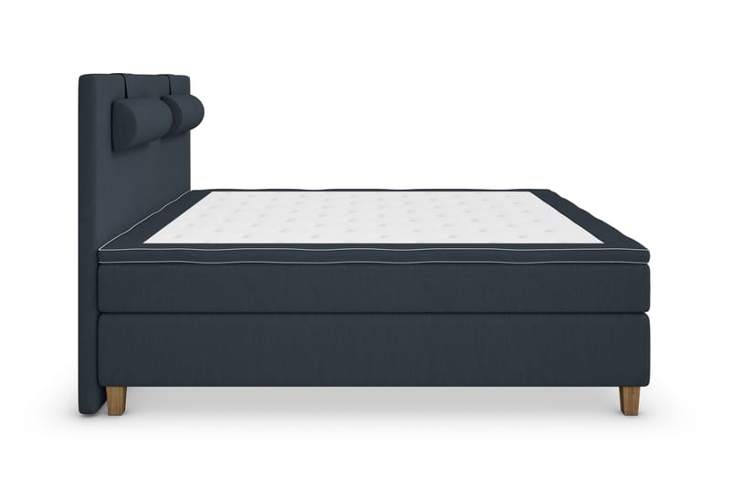 Komplett Sängpaket Roma Lyx 160 cm Mörkblå/Ekben - Kontinentalsäng - Kontinentalsäng - Dubbelsäng - Komplett sängpaket