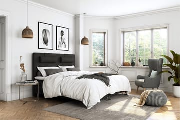 Komplett Sängpaket Roma Lyx 160 cm Svart/Ekben - Kontinentalsäng - Möbler - Säng - Kontinentalsäng
