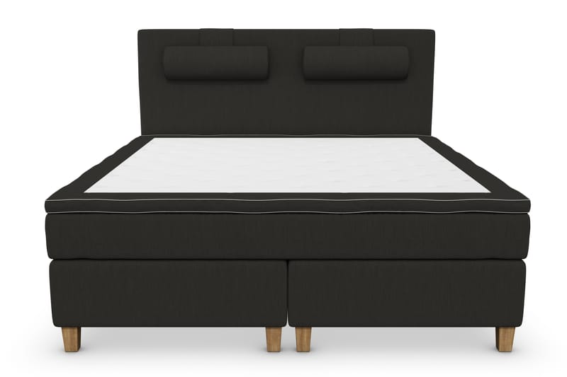 Komplett Sängpaket Roma Lyx 160 cm Svart/Ekben - Kontinentalsäng - Kontinentalsäng - Dubbelsäng - Komplett sängpaket