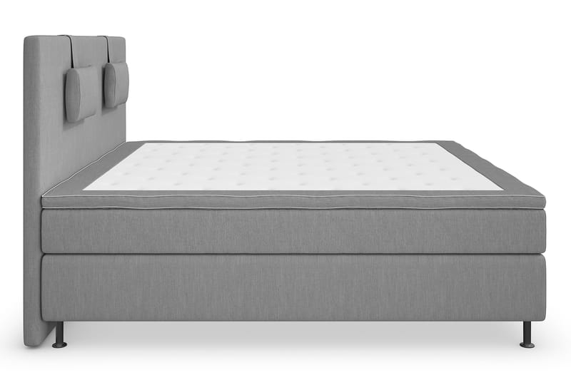 Komplett Sängpaket Roma Lyx 160 Ljusgrå/Silver Ben - Kontinentalsäng - Kontinentalsäng - Dubbelsäng - Komplett sängpaket