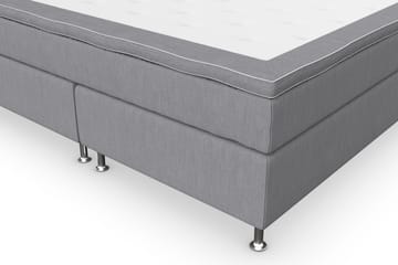 Komplett Sängpaket Roma Lyx 160 Ljusgrå/Silver Ben - Kontinentalsäng - Möbler - Säng - Kontinentalsäng