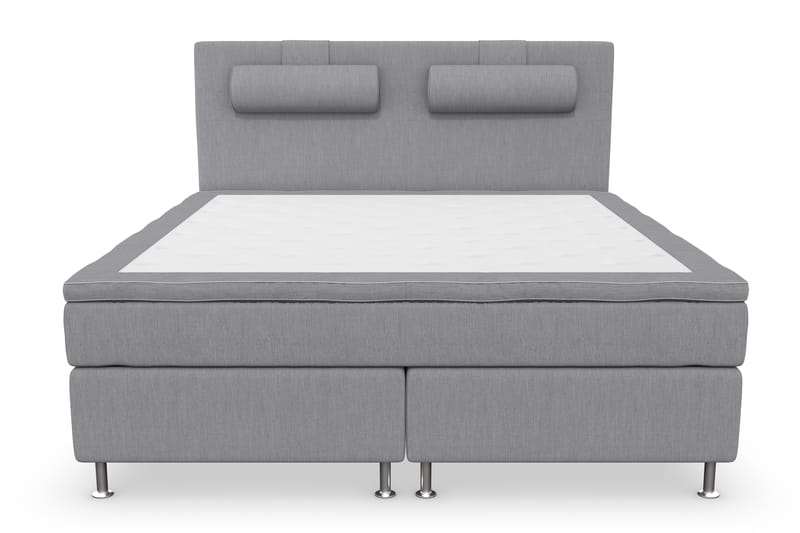 Komplett Sängpaket Roma Lyx 160 Ljusgrå/Silver Ben - Kontinentalsäng - Möbler - Säng - Kontinentalsäng