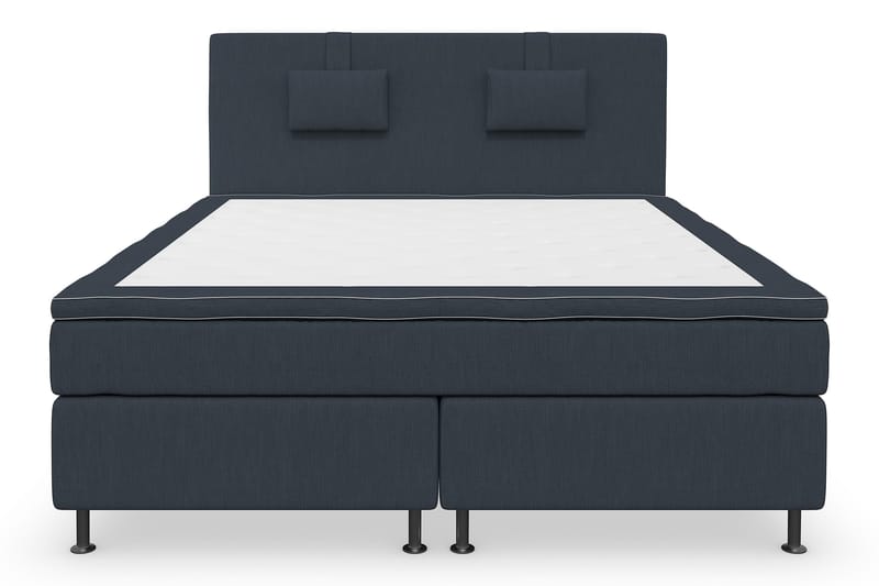 Komplett Sängpaket Roma Lyx 160 Mörkblå/Silver Ben - Kontinentalsäng - Komplett sängpaket - Kontinentalsäng - Dubbelsäng