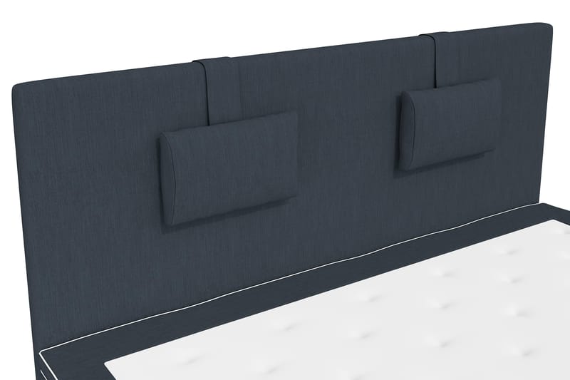 Komplett Sängpaket Roma Lyx 160 Mörkblå/Silver Ben - Kontinentalsäng - Kontinentalsäng - Dubbelsäng - Komplett sängpaket