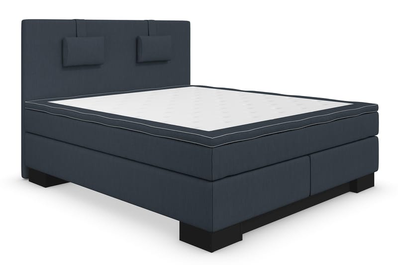 Komplett Sängpaket Roma Lyx 160 Mörkblå/Sv Sockel - Kontinentalsäng - Kontinentalsäng - Dubbelsäng - Komplett sängpaket