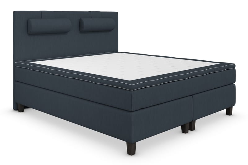 Komplett Sängpaket Roma Lyx 160 Mörkblå/Svarta Ben - Kontinentalsäng - Kontinentalsäng - Dubbelsäng - Komplett sängpaket