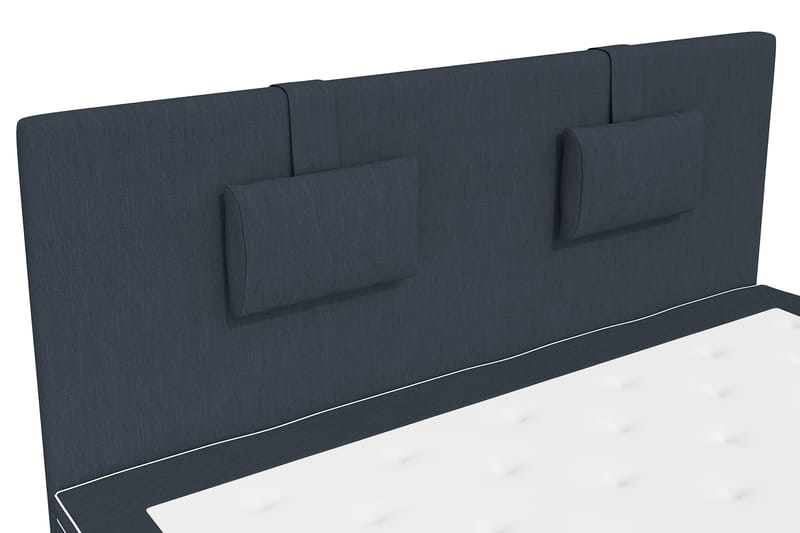 Komplett Sängpaket Roma Lyx 160 Mörkblå/Svarta Ben - Kontinentalsäng - Kontinentalsäng - Dubbelsäng - Komplett sängpaket