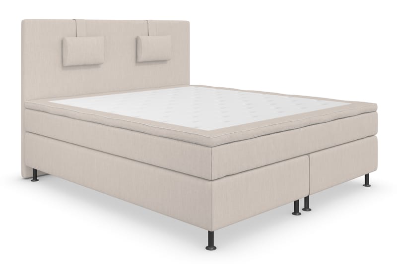 Komplett Sängpaket Roma Lyx 180 Beige/Silver Ben - Kontinentalsäng - Kontinentalsäng - Dubbelsäng - Komplett sängpaket