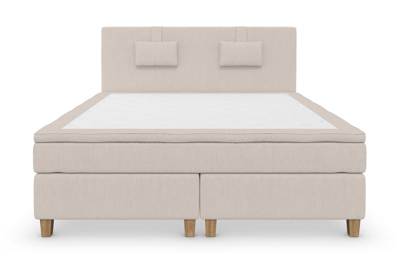 Komplett Sängpaket Roma Lyx 180 cm Beige/Ekben - Kontinentalsäng - Kontinentalsäng - Dubbelsäng - Komplett sängpaket