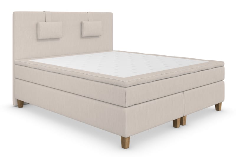Komplett Sängpaket Roma Lyx 180 cm Beige/Ekben - Kontinentalsäng - Möbler - Säng - Kontinentalsäng