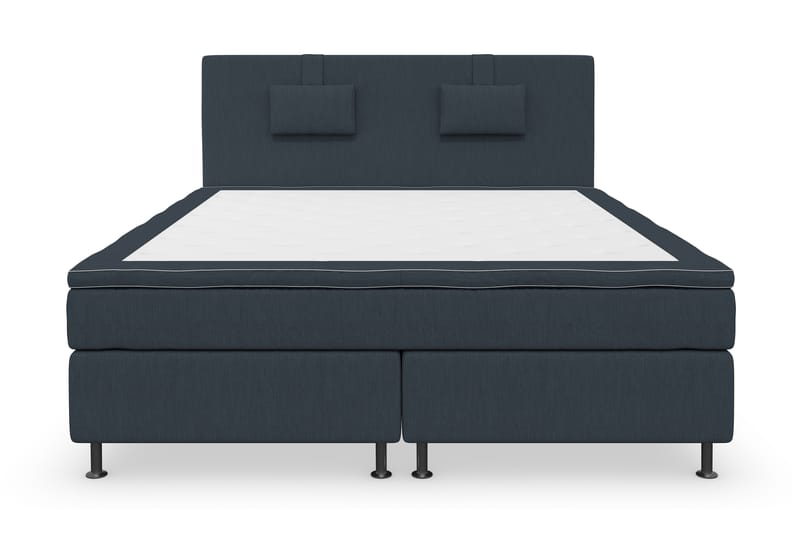 Komplett Sängpaket Roma Lyx 180 Mörkblå/Silver Ben - Kontinentalsäng - Komplett sängpaket - Kontinentalsäng - Dubbelsäng