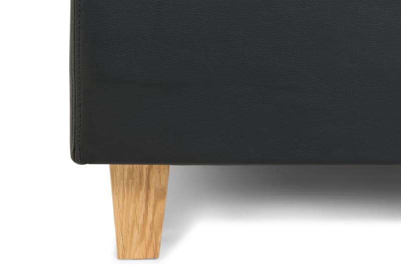 Komplett Sängpaket Romance Lyx 120 cm Svart PU/Tyg - Ek Fyrkantben - Möbler - Säng - Kontinentalsäng