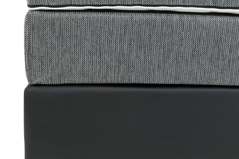 Komplett Sängpaket Romance Lyx 120 cm Svart PU/Tyg - Ek Fyrkantben - Möbler - Säng - Kontinentalsäng