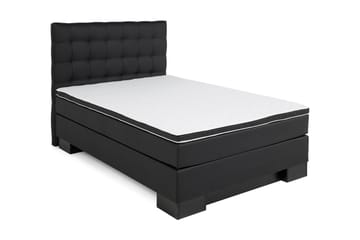Komplett sängpaket Romance Lyx 120 Svart PU Ek Fyrkantig - Beige|Vit|Svart - Möbler - Säng - Kontinentalsäng