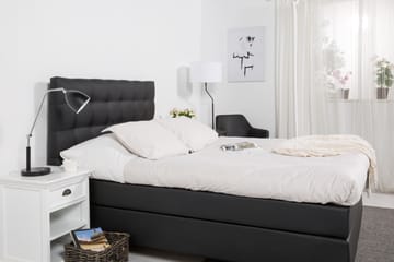 Komplett Sängpaket Romance Lyx 120x200 Konstläder - Svart|Ljusgrå - Möbler - Säng - Kontinentalsäng