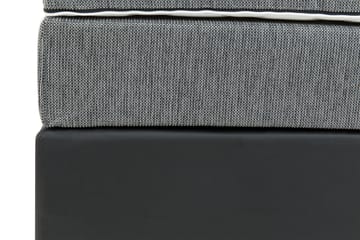 Komplett Sängpaket Romance Lyx 120x200 Konstläder/Tyg - Svart|Ljusgrå - Möbler - Säng - Kontinentalsäng